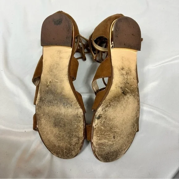 TOPSHOP Tan Gladiator Sandals in Size 8 - Picture 5 of 5